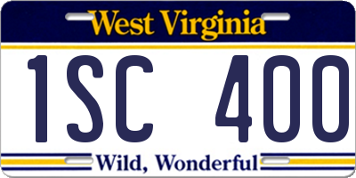 WV license plate 1SC400
