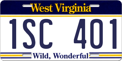 WV license plate 1SC401
