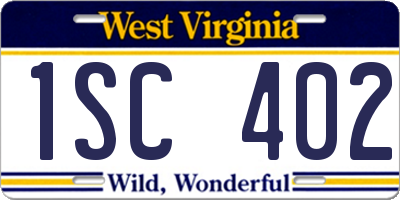 WV license plate 1SC402
