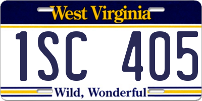 WV license plate 1SC405