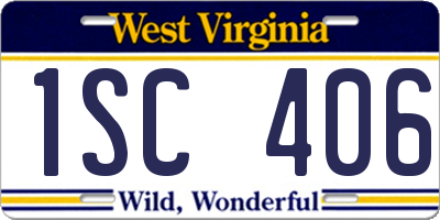 WV license plate 1SC406
