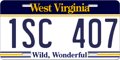 WV license plate 1SC407