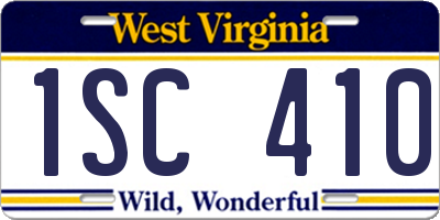 WV license plate 1SC410
