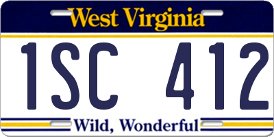 WV license plate 1SC412