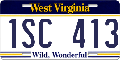 WV license plate 1SC413