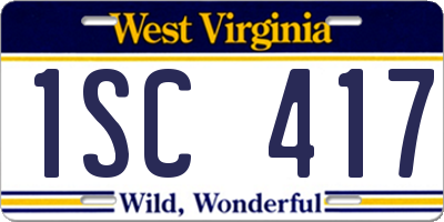 WV license plate 1SC417