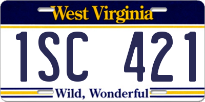 WV license plate 1SC421