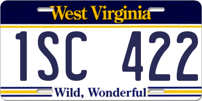 WV license plate 1SC422