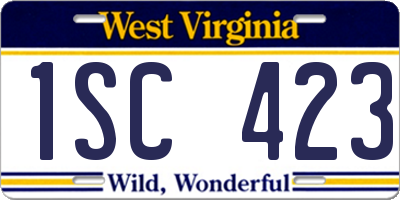 WV license plate 1SC423