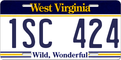 WV license plate 1SC424