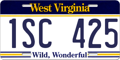 WV license plate 1SC425