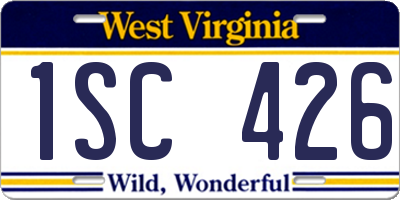 WV license plate 1SC426