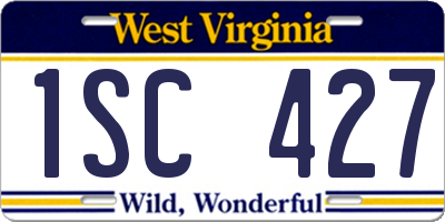 WV license plate 1SC427