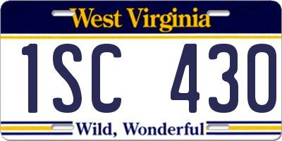 WV license plate 1SC430