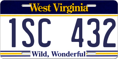 WV license plate 1SC432