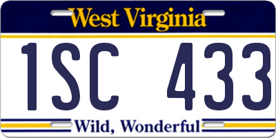 WV license plate 1SC433