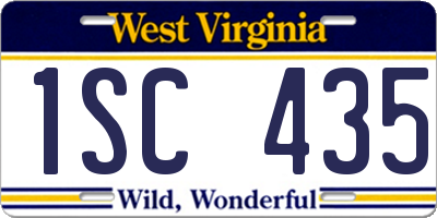 WV license plate 1SC435