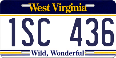 WV license plate 1SC436