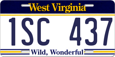 WV license plate 1SC437