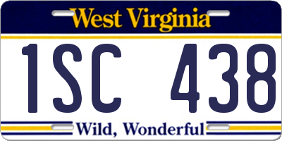 WV license plate 1SC438