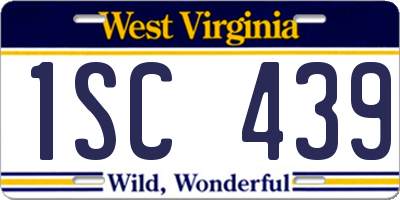 WV license plate 1SC439