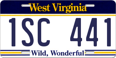 WV license plate 1SC441