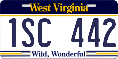 WV license plate 1SC442