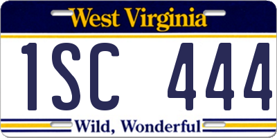 WV license plate 1SC444