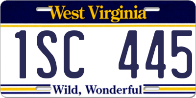 WV license plate 1SC445