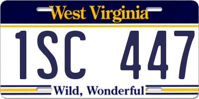 WV license plate 1SC447