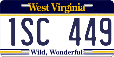 WV license plate 1SC449