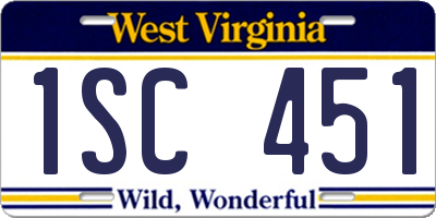 WV license plate 1SC451