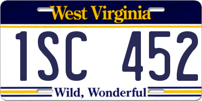 WV license plate 1SC452