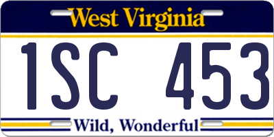 WV license plate 1SC453