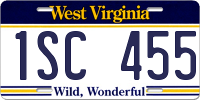 WV license plate 1SC455