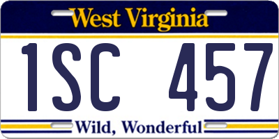 WV license plate 1SC457