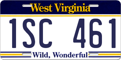 WV license plate 1SC461