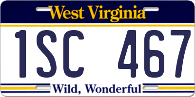 WV license plate 1SC467