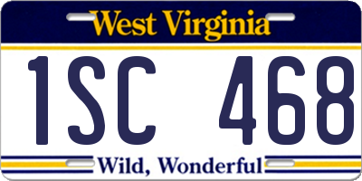 WV license plate 1SC468