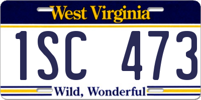 WV license plate 1SC473