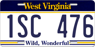 WV license plate 1SC476