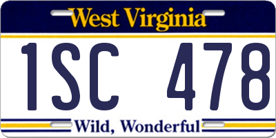 WV license plate 1SC478