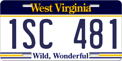 WV license plate 1SC481