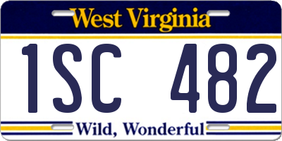 WV license plate 1SC482