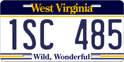 WV license plate 1SC485