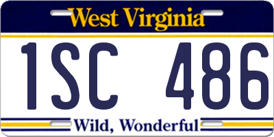 WV license plate 1SC486