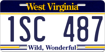 WV license plate 1SC487