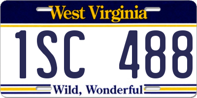 WV license plate 1SC488