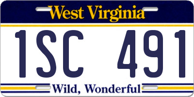 WV license plate 1SC491