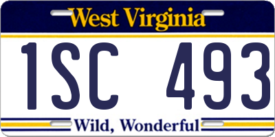 WV license plate 1SC493